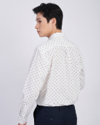 Áo Sơ Mi Dài Tay Nam Họa Tiết Lá Cây 2061A Trắng