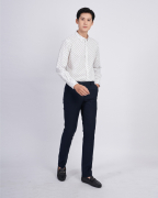 Áo Sơ Mi Dài Tay Nam Họa Tiết Lá Cây 2061A Trắng