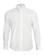 Áo Sơ Mi Dài Tay Nam Họa Tiết Lá Cây 2061A Trắng