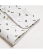 Áo Sơ Mi Dài Tay Nam Họa Tiết Lá Cây 2061A Trắng