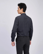 Áo Sơ Mi Dài Tay Nam Họa Tiết Kẻ Ô 2063A Đen