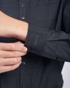 Áo Sơ Mi Dài Tay Nam Họa Tiết Kẻ Ô 2063A Đen