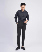 Áo Sơ Mi Dài Tay Nam Họa Tiết Kẻ Ô 2063A Đen