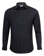 Áo Sơ Mi Dài Tay Nam Họa Tiết 2066A Đen