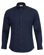 Áo Sơ Mi Dài Tay Nam Họa Tiết 2078A Xanh Đen