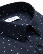 Áo Sơ Mi Dài Tay Nam Họa Tiết 2078A Xanh Đen