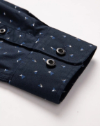 Áo Sơ Mi Dài Tay Nam Họa Tiết 2078A Xanh Đen