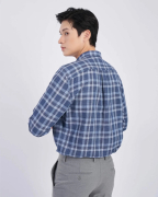 Áo Sơ Mi Dài Tay Nam Kẻ 2059A Xanh Dương