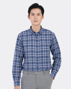 Áo Sơ Mi Dài Tay Nam Kẻ 2059A Xanh Dương
