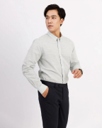 Áo Sơ Mi Dài Tay Nam Kẻ 2060A Xanh Lơ Nhạt