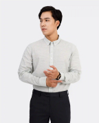 Áo Sơ Mi Dài Tay Nam Kẻ 2060A Xanh Lơ Nhạt