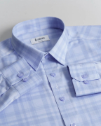 Áo Sơ Mi Dài Tay Nam Kẻ 3043C Xanh Da Trời