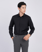 Áo Sơ Mi Dài Tay Nam Trơn 2057B Đen