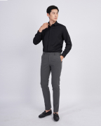 Áo Sơ Mi Dài Tay Nam Trơn 2057B Đen