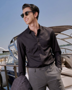 Áo Sơ Mi Dài Tay Nam Trơn 2057B Đen