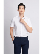 Áo Sơ Mi Ngắn Tay Nam Màu Trắng 5001W