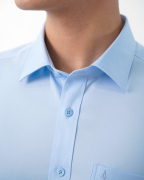 Áo Sơ Mi Ngắn Tay Nam Trơn 5019 Xanh Da Trời - Xanh Da Trời