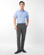 Áo Sơ Mi Ngắn Tay Nam Trơn 5019 Xanh Da Trời