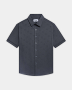 Áo Sơ Mi Ngắn Tay Nam Dệt Họa Tiết 5020 - Xám Đậm