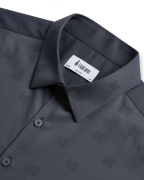 Áo Sơ Mi Ngắn Tay Nam Dệt Họa Tiết 5020 - Xám Đậm