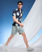 Áo Sơ Mi Ngắn Tay Nam Hawaii 5037 - Xanh