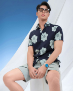 Áo Sơ Mi Ngắn Tay Nam Hawaii 5037 - Xanh