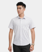 Áo Sơ Mi Ngắn Tay Nam Họa Tiết Chấm Vuông 4040A