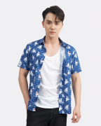 Áo Sơ Mi Ngắn Tay Nam Họa Tiết Con Thuyền 3025A