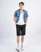 Áo Sơ Mi Ngắn Tay Nam Họa Tiết Con Thuyền 3025A