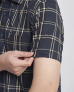 Áo Sơ Mi Ngắn Tay Nam Họa Tiết Kẻ 3010 - Xanh