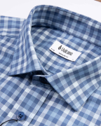 Áo Sơ Mi Ngắn Tay Nam Họa Tiết Kẻ 3021 - Xanh Da Trời