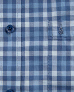 Áo Sơ Mi Ngắn Tay Nam Họa Tiết Kẻ 3021 - Xanh Da Trời