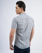 Áo Sơ Mi Ngắn Tay Nam Họa Tiết Kẻ 3021 - Xanh Lá Cây