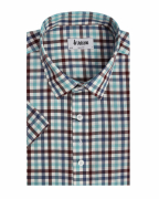 Áo Sơ Mi Ngắn Tay Nam Họa Tiết Kẻ 3021 - Xanh Lá Cây