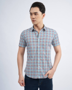 Áo Sơ Mi Ngắn Tay Nam Họa Tiết Kẻ 3021 - Xanh Lá Cây