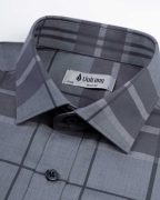 Áo Sơ Mi Ngắn Tay Nam Họa Tiết Kẻ 3029 - Xám