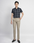 Áo Sơ Mi Ngắn Tay Nam Họa Tiết Kẻ Caro 2046 Đen