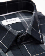 Áo Sơ Mi Ngắn Tay Nam Họa Tiết Kẻ Caro 2046 Đen