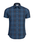 Áo Sơ Mi Ngắn Tay Nam Họa Tiết Kẻ Caro 2044 Xanh