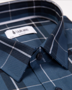 Áo Sơ Mi Ngắn Tay Nam Họa Tiết Kẻ Caro 2044 Xanh