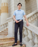 Áo Sơ Mi Ngắn Tay Nam Họa Tiết Kẻ Chìm 2047