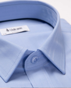 Áo Sơ Mi Ngắn Tay Nam Họa Tiết Kẻ Chìm 2051 Xanh Da Trời