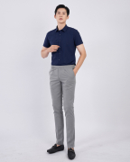 Áo Sơ Mi Ngắn Tay Nam Họa Tiết Kẻ Chìm 2052 Xanh Tím Than