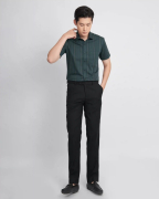 Áo Sơ Mi Ngắn Tay Nam Họa Tiết Kẻ Dọc 3011 - Xanh Đậm