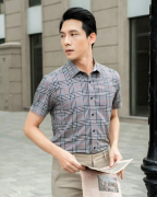 Áo Sơ Mi Ngắn Tay Nam Họa Tiết Kẻ Ô 3015