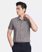 Áo Sơ Mi Ngắn Tay Nam Họa Tiết Kẻ Ô 3015