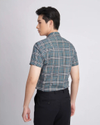 Áo Sơ Mi Ngắn Tay Nam Họa Tiết Kẻ Ô 3015 - Xanh Lá Cây