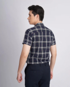 Áo Sơ Mi Ngắn Tay Nam Họa Tiết Kẻ Ô 3015 - Xanh Tím Than