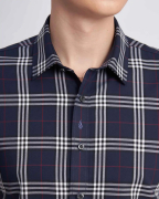 Áo Sơ Mi Ngắn Tay Nam Họa Tiết Kẻ Ô 3015 - Xanh Tím Than