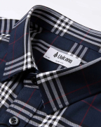 Áo Sơ Mi Ngắn Tay Nam Họa Tiết Kẻ Ô 3015 - Xanh Tím Than